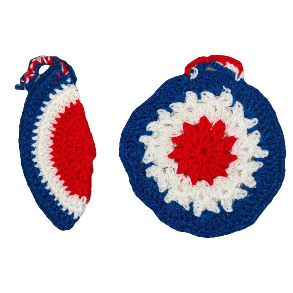 Handmade Trivet Hot Pad Pot Holder Crochet Decor Handmade USA‎ (2) NEW